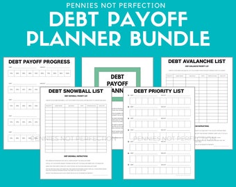Debt Payoff Planner Bundle, Snowball & Avalanche Trackers (PDF Printable)