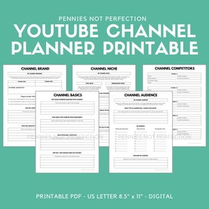 YouTube Channel Ideas Planner | New Channel Planner & Checklist Printable | Youtube Success Planner Download
