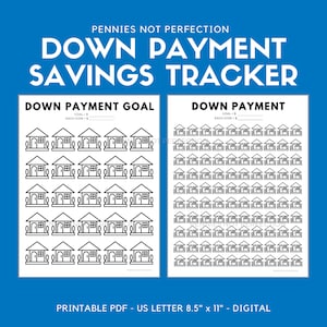 Down Payment Savings Tracker | House Down Payment Savings Printable