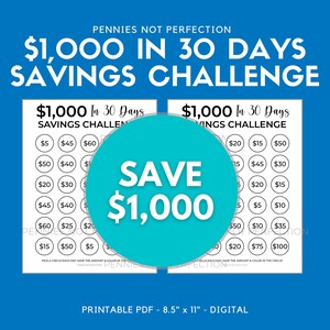 Money Saving Challenge 1K | 1,000 Dollar Savings  Challenge Tracker Printable