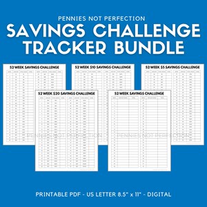 52 Week Savings Challenge Tracker Printable Bundle | Money Challenge Trackers | Savings Tracker PDF