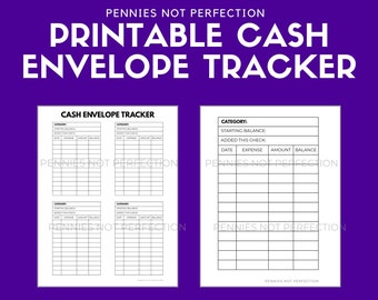 Printable Cash Envelope System Tracker, Printable Expense Tracker, Expense Tracker, Cash Envelope Tracker, Cash Tracker