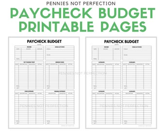 Paycheck to Paycheck Budget Planner Printable  | Paycheck Budgeting Printable Tracker