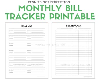 Monthly Bill Tracker Printable | Monthly Bills Tracker Neutral Page Printable PDF