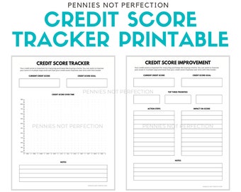 Credit Score Tracker | Credit Score Printable Planner