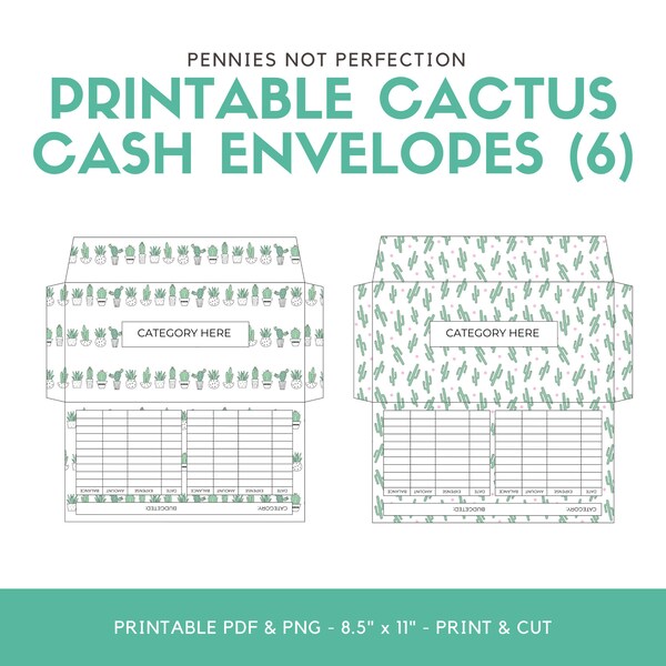 Cash Envelope Template - Etsy