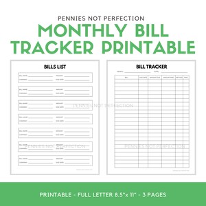 Monthly Bill Tracker Printable | Monthly Bills Tracker Neutral Page Printable PDF