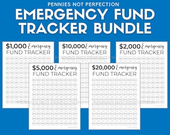 Emergency Fund Savings Tracker Bundle | Emergency Savings Printable By Amount