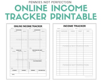 Online Income Tracker Bundle | Online Business, Youtube, Blogging, Affiliate Income Tracker Printable PDF