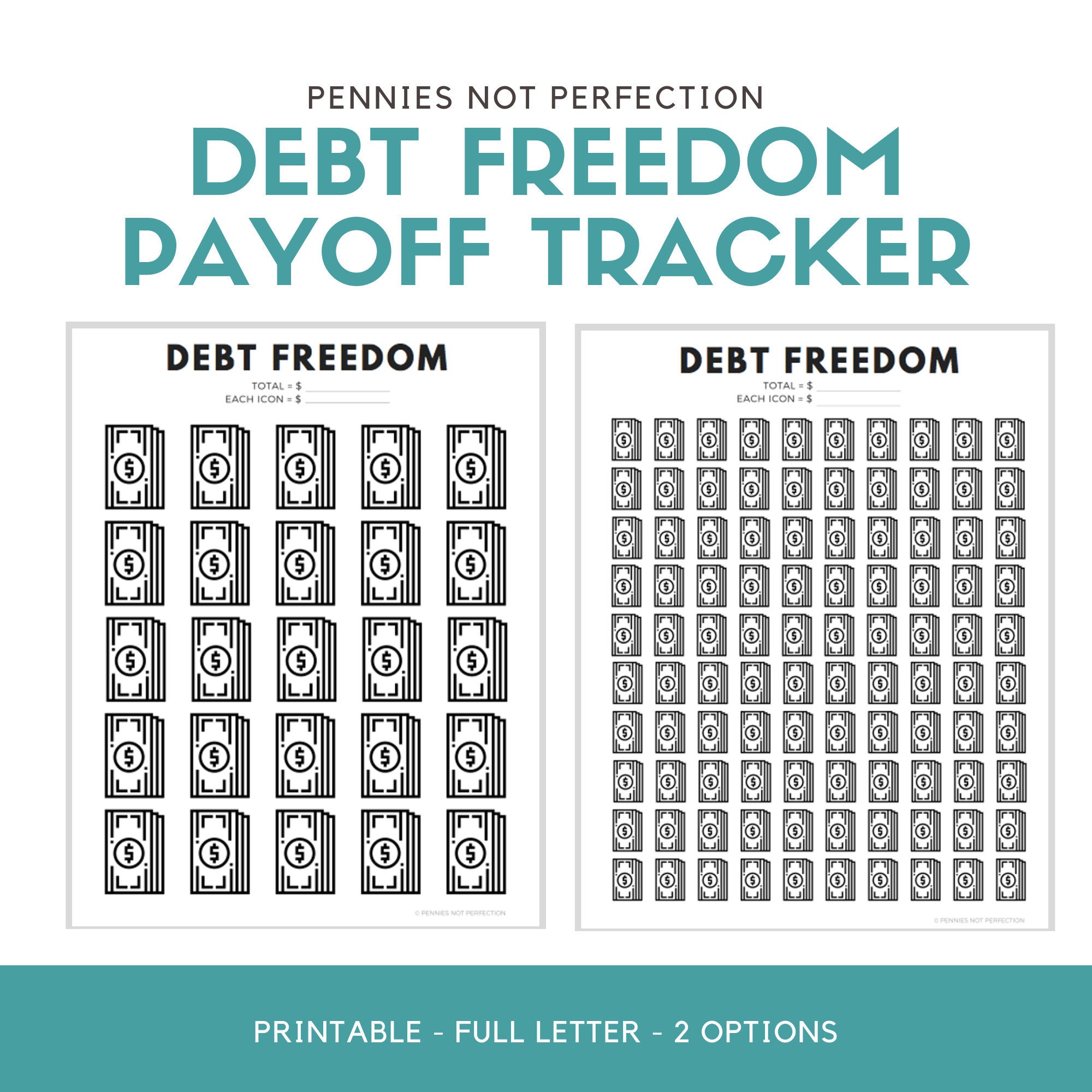 Debt Freedom Tracker | Printable Coloring Sheet (PDF) - Etsy