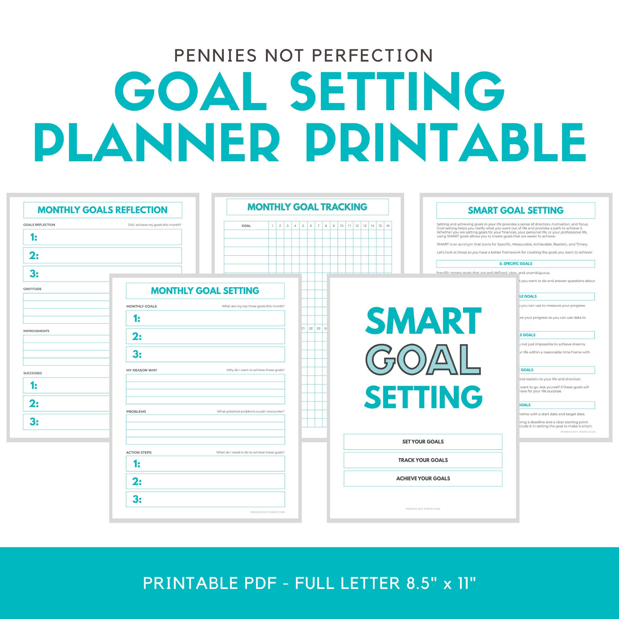 Goal Setting Planner SMART Goal Planner Goal Tracker Printable Instant Download Etsy Australia