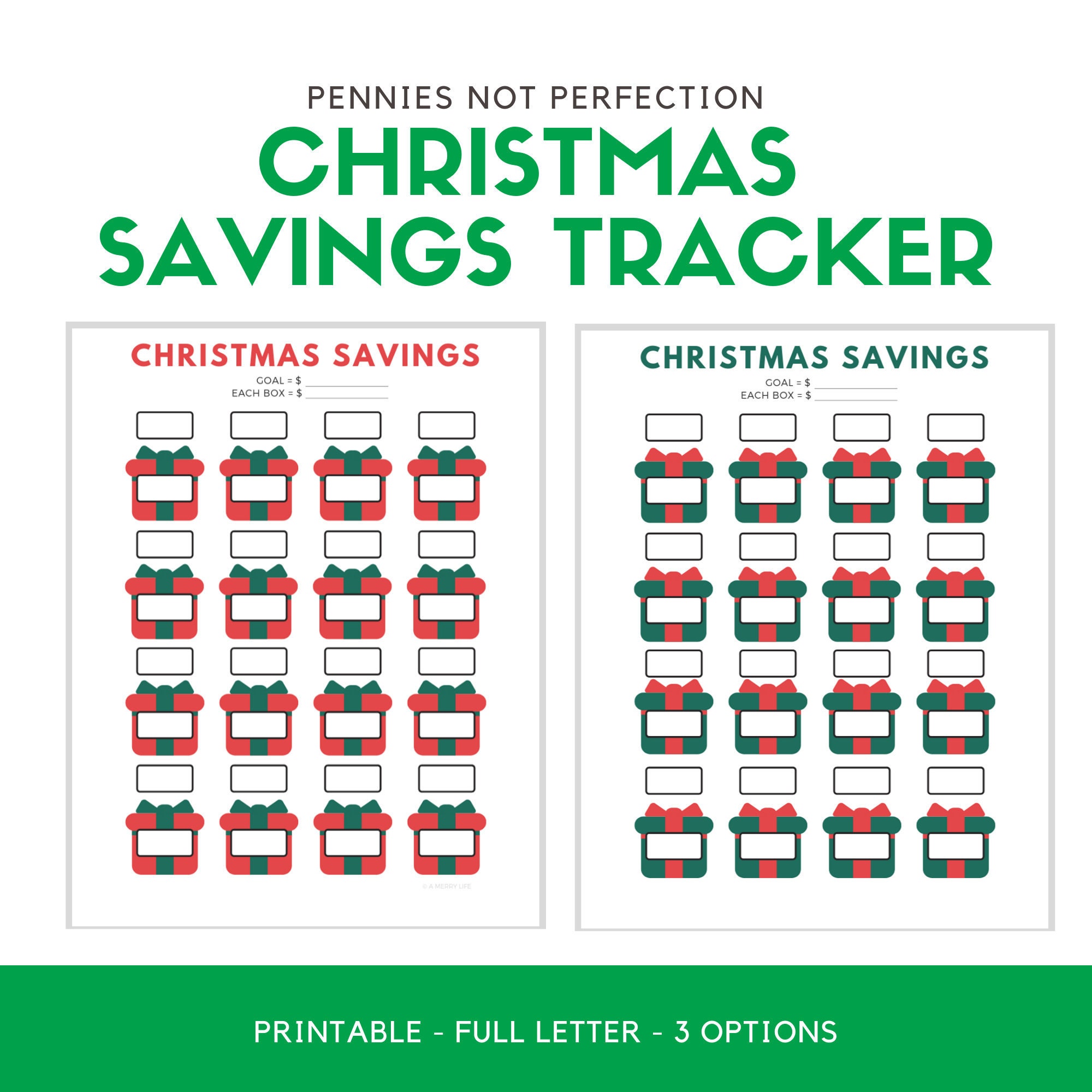 Free Printable Christmas Savings Tracker
