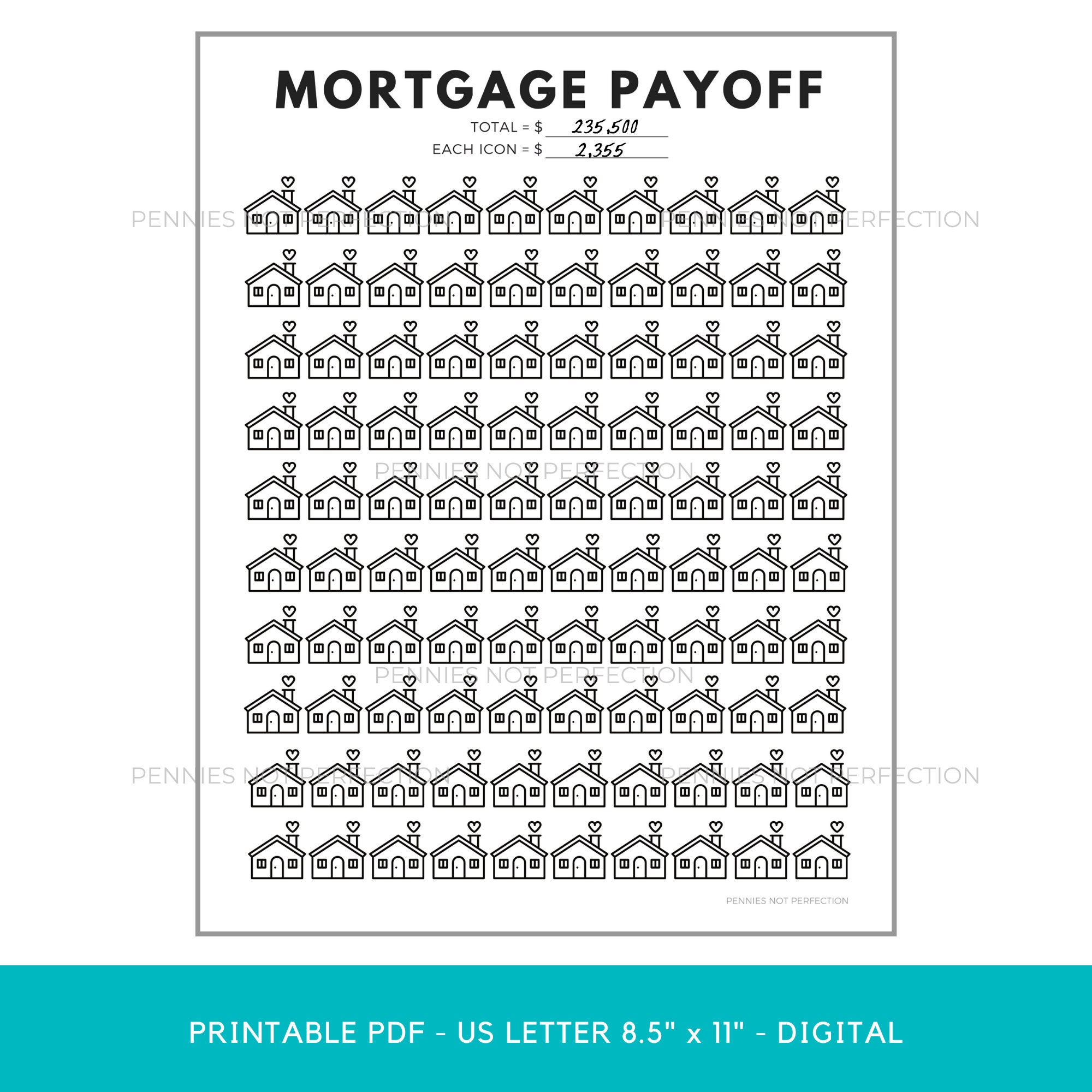 Mortgage Payoff Tracker Printable | Mortgage Debt Payoff Tracker PDF - Etsy