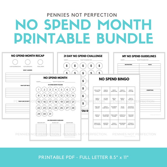 No Spend Month Challenge Printable PDF Etsy No Spend Month Challenge Printable PDF Etsy