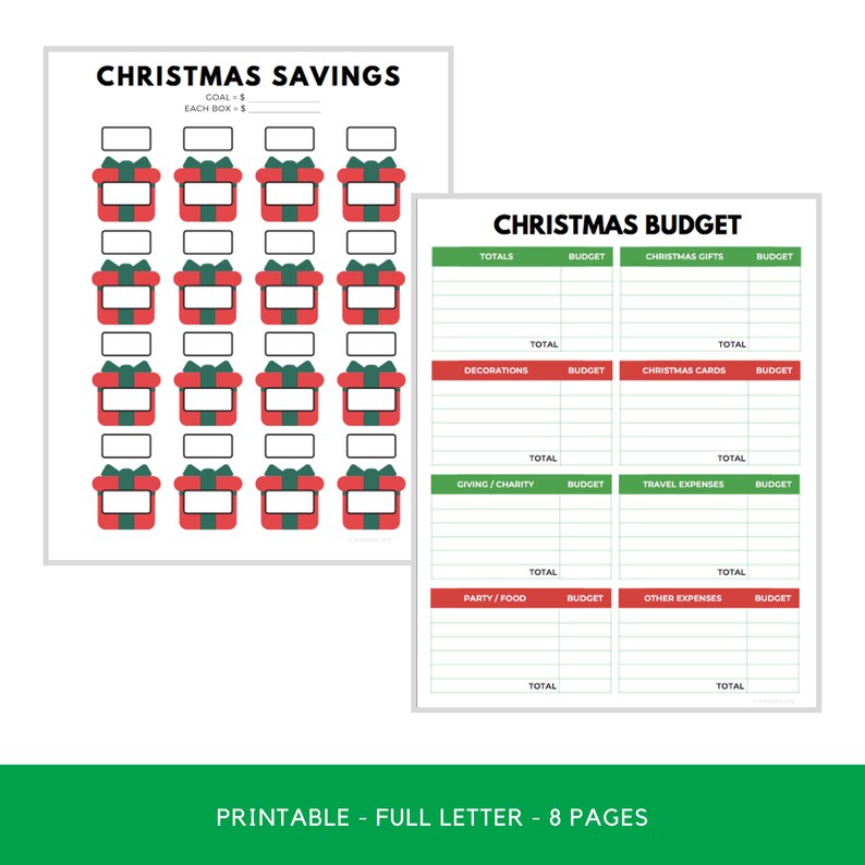 Christmas Budget Planner Printable | Holiday Savings Tracker (PDF) - Etsy