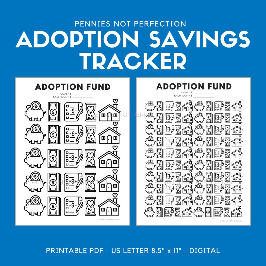 Adoption Fund Savings Tracker | Coloring Chart (digital Download) - Etsy