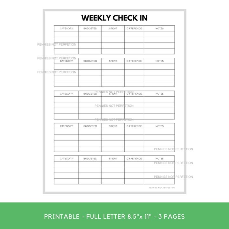 Weekly CheckIn Template Weekly CheckIn Template