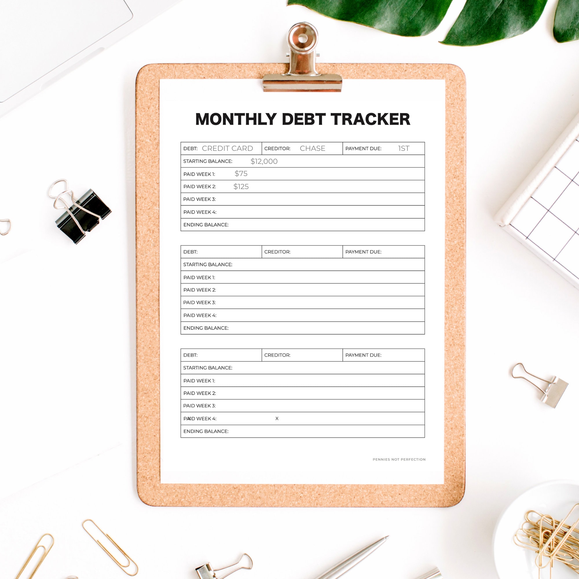 Debt Payoff Planner Printable PDF Monthly & Yearly Debt Pay off Tracker ...