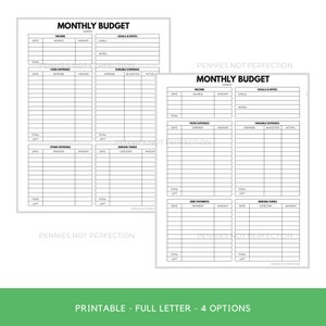 Monthly Budget Printable | Paycheck Budget Planner (PDF) image 3