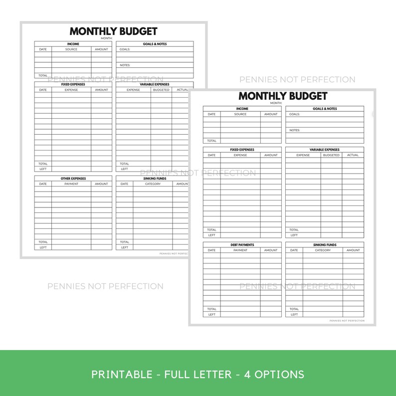 Monthly Budget Printable | Paycheck Budget Planner (PDF) image 3