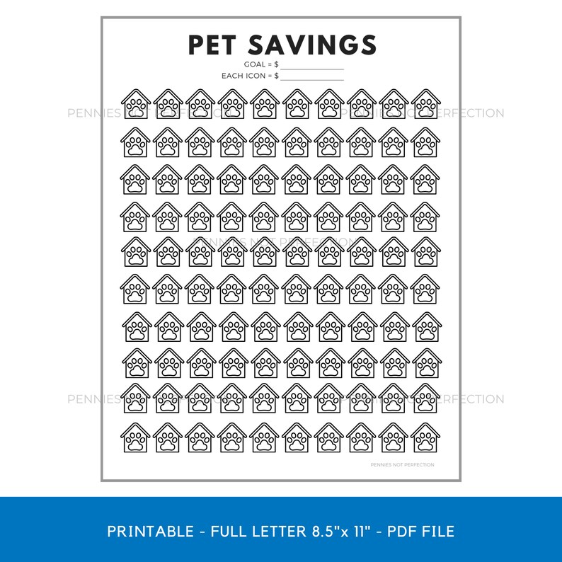 Pet Savings Tracker Pet Savings Printable Cat Dog Vet Savings Tracker Planner - Etsy