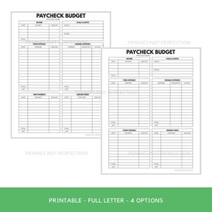 Monthly Budget Printable | Paycheck Budget Planner (PDF) image 2