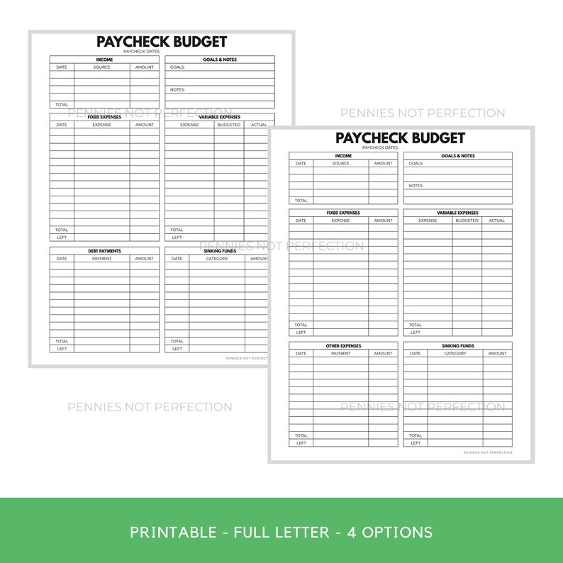 Monthly Budget Printable | Paycheck Budget Planner (PDF) image 2