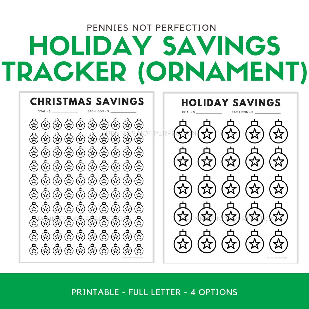 Christmas Ornaments Savings Tracker Printable Holiday - Etsy