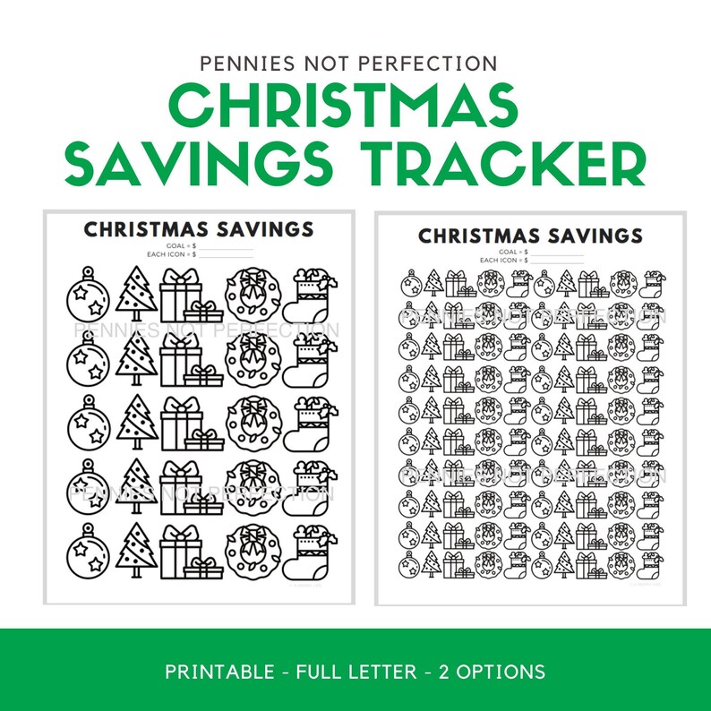Christmas Savings Tracker Printable Savings Coloring Chart | Etsy