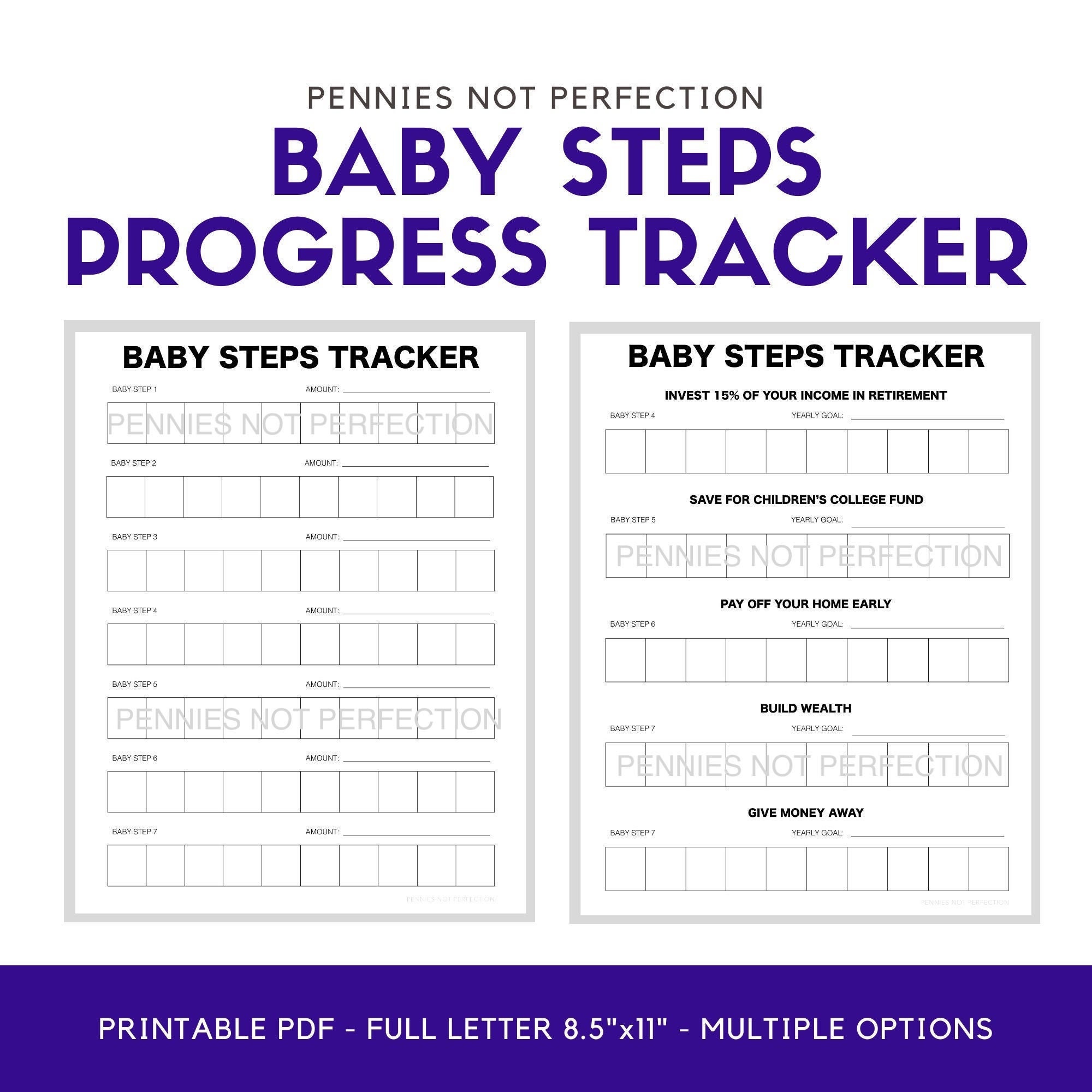 Debt Free Baby Steps Tracker Dave Ramsey Baby Steps 17 Etsy Israel