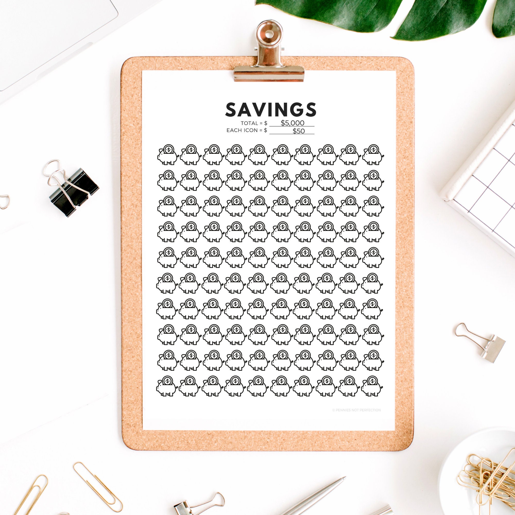Savings Goal Tracker Piggy Bank Savings Tracker Printable 