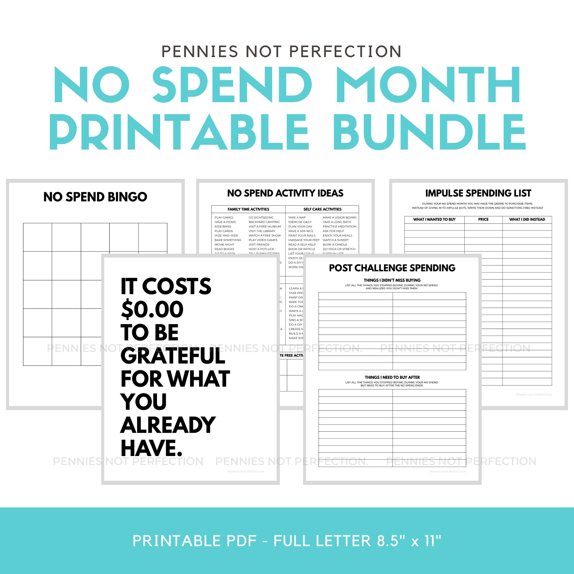 No spend month challenge printable pdf - etsy