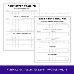 Debt Free Baby Steps Tracker | Dave Ramsey Baby Steps 1-7 Printable PDF ...