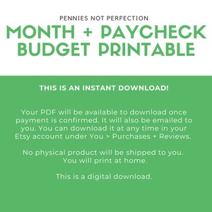 Monthly Budget Printable | Paycheck Budget Planner (PDF) image 4