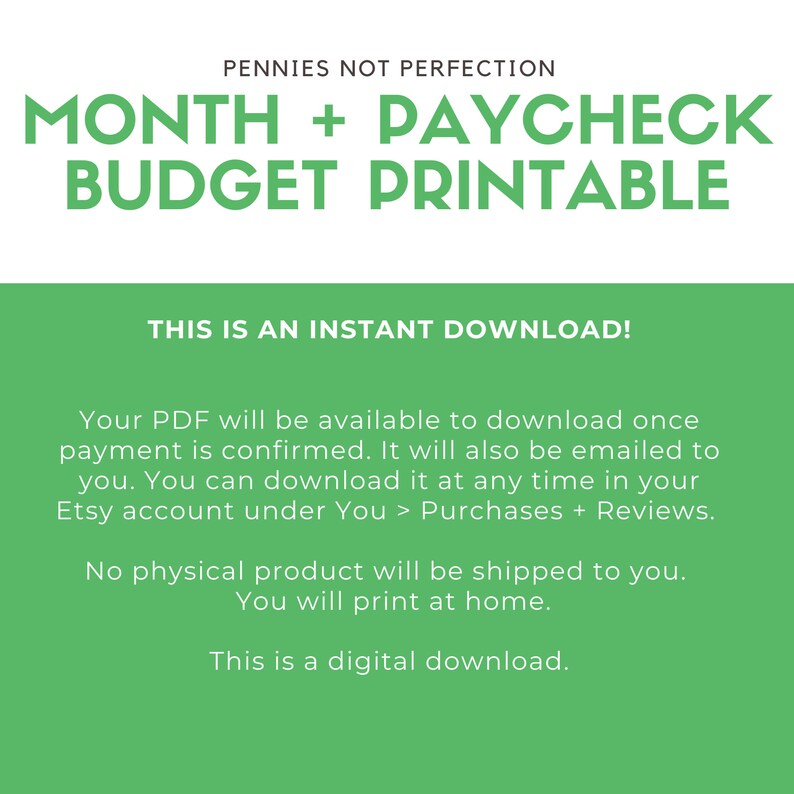 Monthly Budget Printable | Paycheck Budget Planner (PDF) image 4