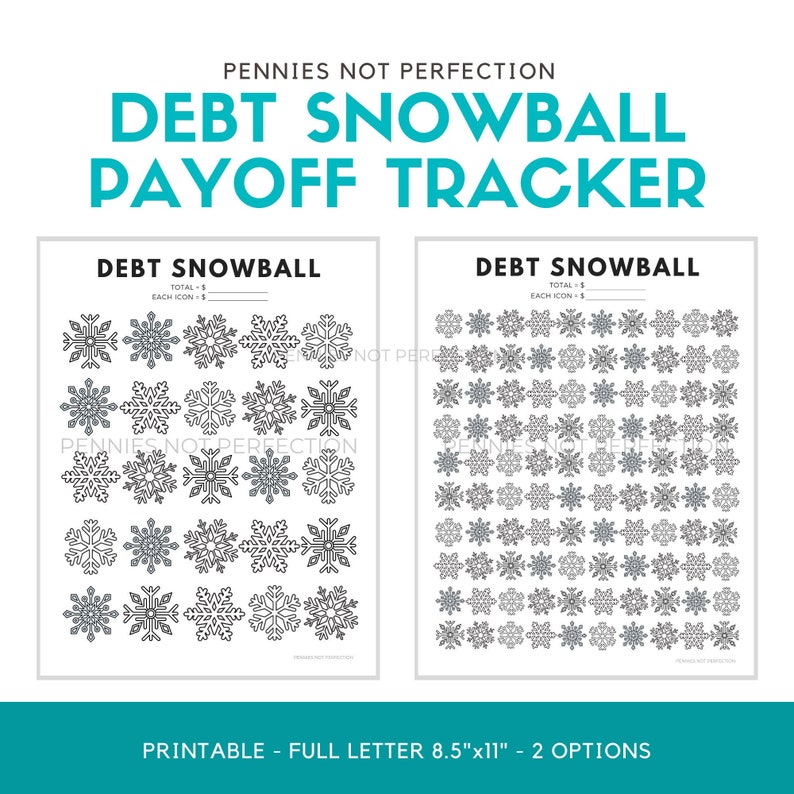 Debt Snowball Payoff Tracker | Dave Ramsey Inspired Debt Snowflake ...