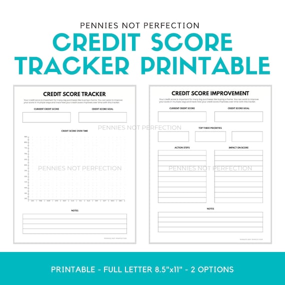 Credit Score Tracker Credit Score Printable Planner Etsy Credit Score Tracker Credit Score Printable Planner Etsy