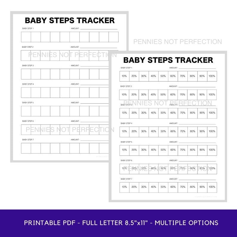 Debt Free Baby Steps Tracker | Dave Ramsey Inspired (printable PDF) - Etsy