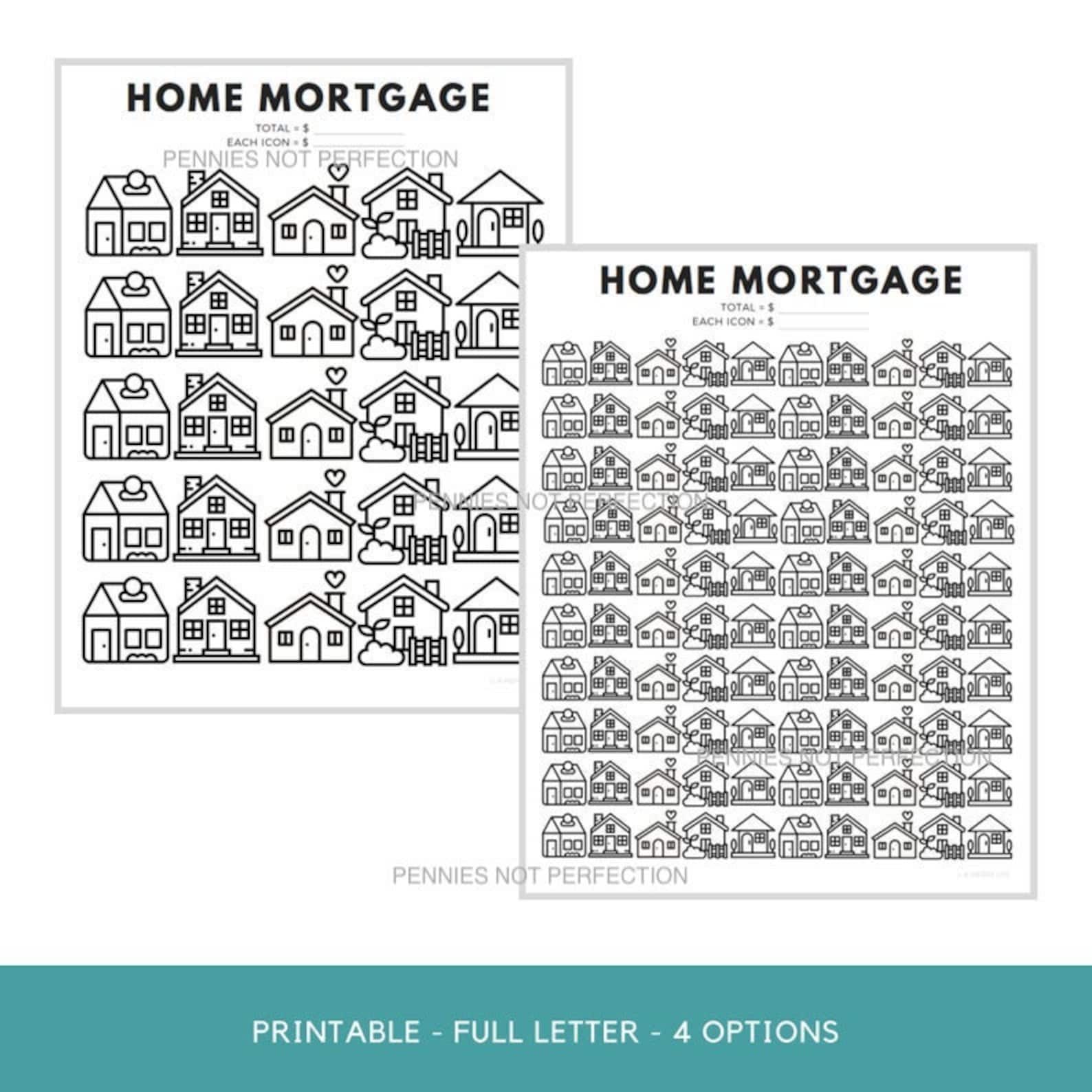 Mortgage Payoff Tracker Printable | Home Loan Payoff Chart | Debt ...