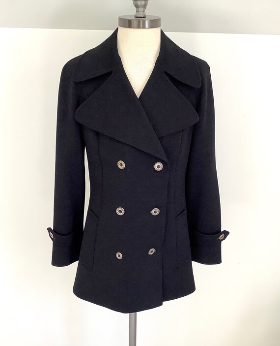 Vintage Black Pea Coatdouble T Wool Coatclassic Short Australia Vintage Black Pea Coatdouble T, Black Pea Coat Australian