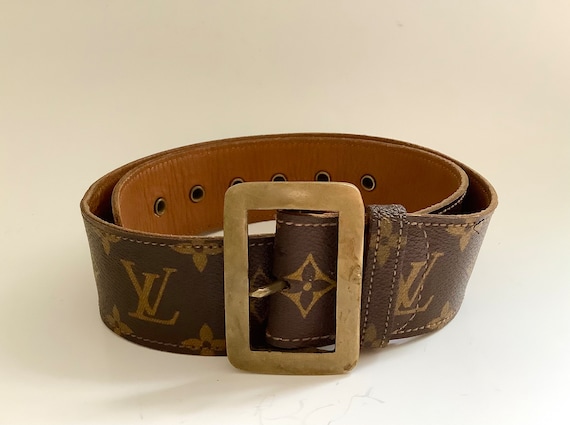 Vintage Louis Vuitton riem 28 bruine LV riem klassieke -  België