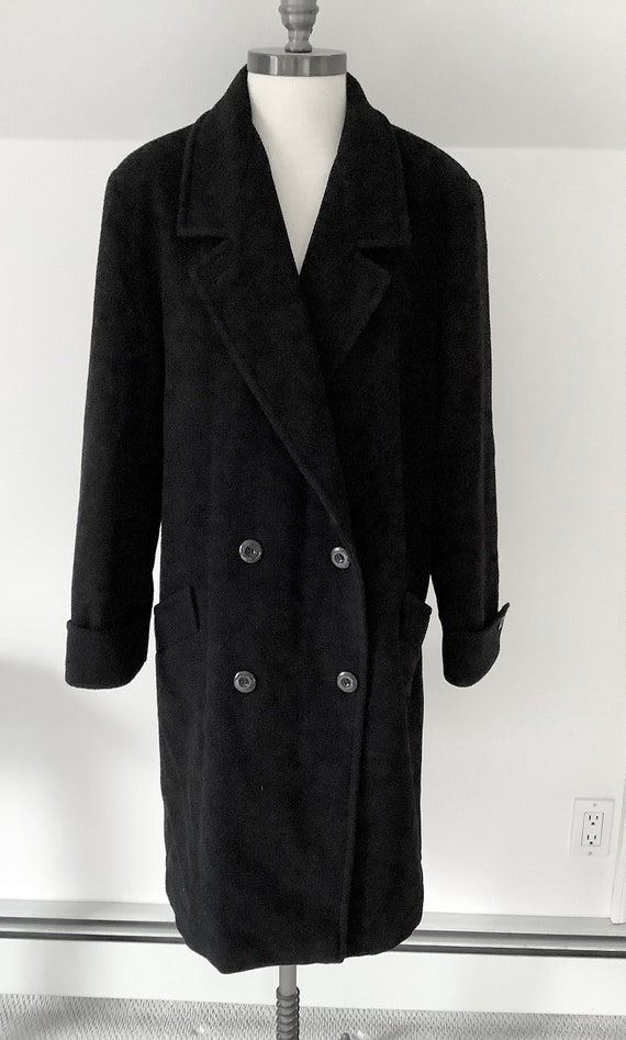 Vintage Black Coat, Long Wool Coat, Donnybrook Cla