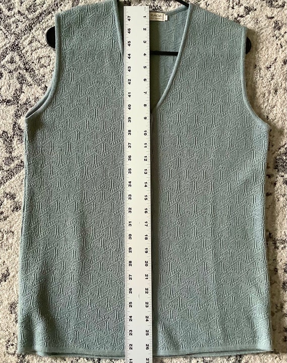 Grey Seafoam Sweater Vest,Ladies Large Vintage Me… - image 7
