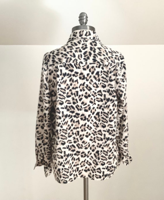 Leopard Print Collared Blouse,Alfred Dunner Top,P… - image 2