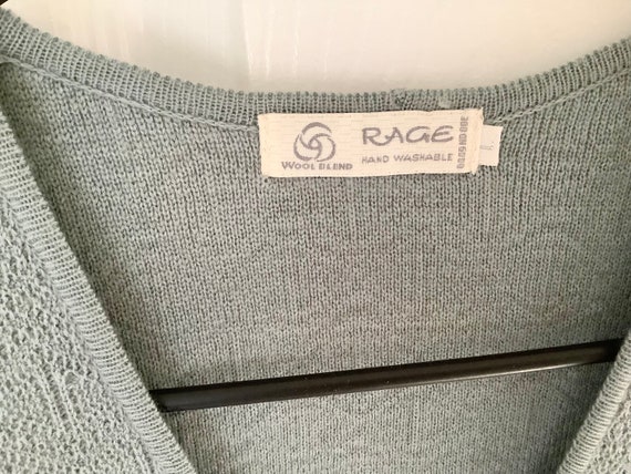 Grey Seafoam Sweater Vest,Ladies Large Vintage Me… - image 4