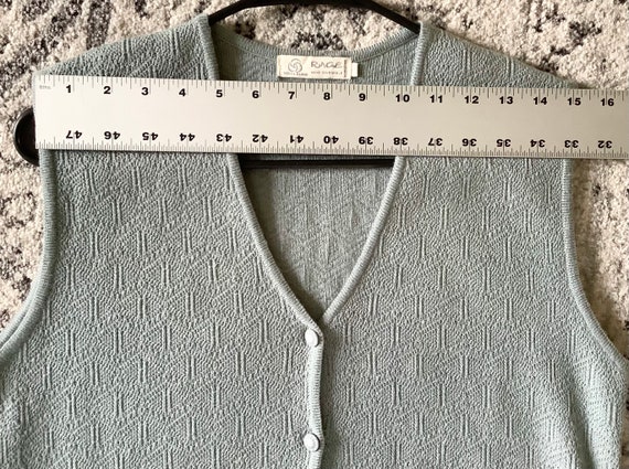 Grey Seafoam Sweater Vest,Ladies Large Vintage Me… - image 3
