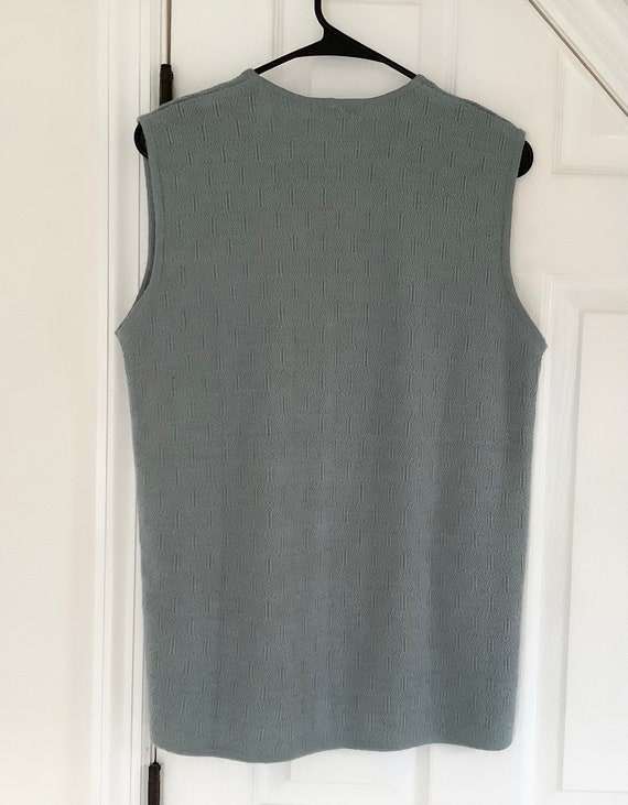 Grey Seafoam Sweater Vest,Ladies Large Vintage Me… - image 2