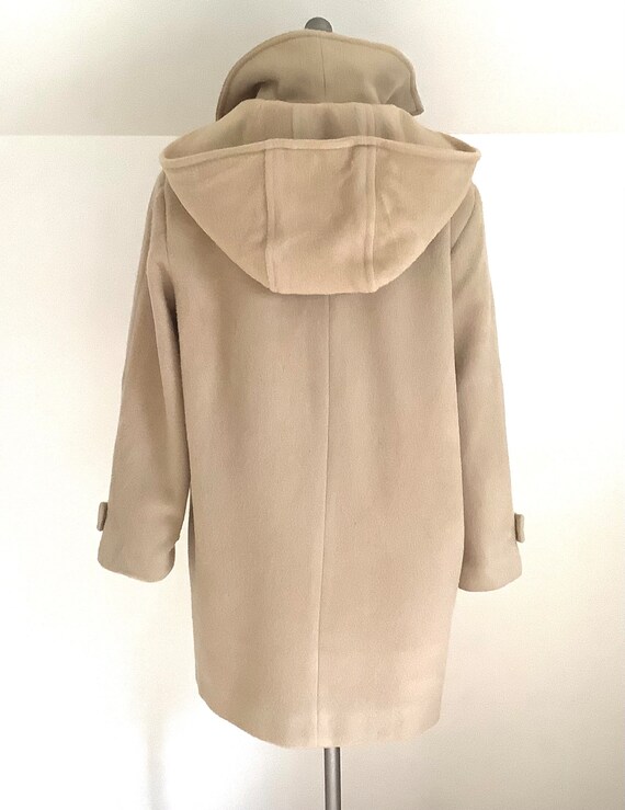 1970’s vintage tan wool overcoat with oversize button details