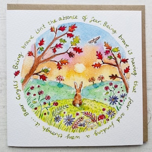 Soyez courageux, carte, nature, citation positive inspirante