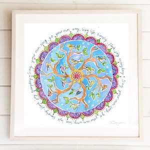 Sing Your Own Song Print Mindful Mandala Meditation Inspirational Quote by Janine Drayson